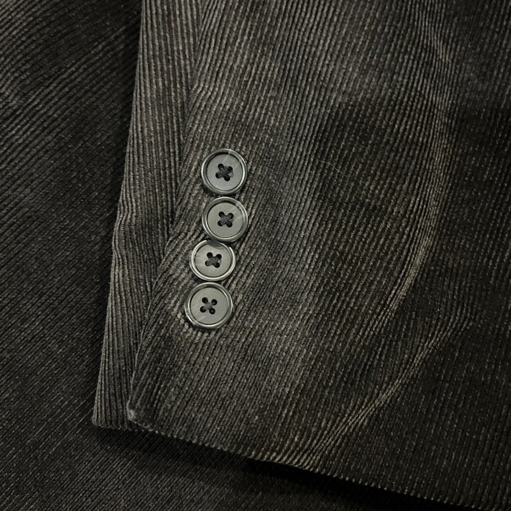 Pronto Uomo Mens Black Corduroy Blazer Sport Coat Two Button Casual Jacket 46S - Picture 8 of 16